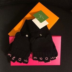 Kate Spade Meow Pop Top Mittens NWT